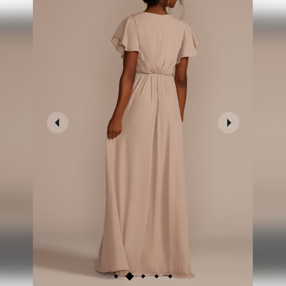 DB STUDIO green flutter sleeve georgette wrap bridesmaid dress formal size 16 - Picture 8 of 8